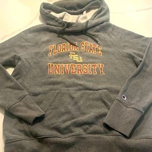 Champion Florida State University FSU grey pullover sweatshirt with pouch/hoodie